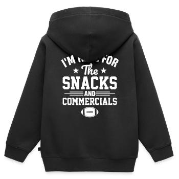 Je suis ici pour les collations et les publicités - Sweat Premium à capuche zippé enfant bio - noir - Dos - AI Model Kid Male (0cm)