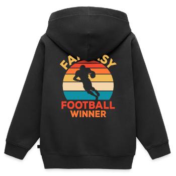 Fantasy Football Gewinner - Kinder Premium Organic Zip Hoodie - Schwarz - Hinten - AI Model Kid Male (0cm)