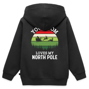 Ta Maman Amoureux Mon Pôle Nord - Sweat Premium à capuche zippé enfant bio - noir - Dos - AI Model Kid Male (0cm)