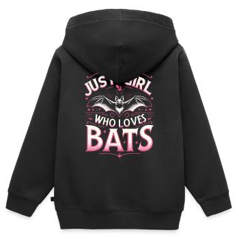 Fledermaus Nachtaktiv Vogel - Kinder Premium Organic Zip Hoodie - Schwarz - Hinten - AI Model Kid Male (0cm)