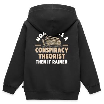 Conspiracy theorist conspiracy theory - Kids Premium Organic Zip-up Hoodie - black - Back - AI Model Kid Male (0cm)