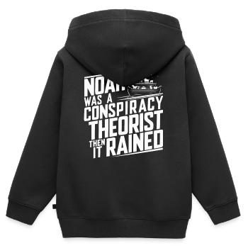 Conspiracy theorist conspiracy theory - Kids Premium Organic Zip-up Hoodie - black - Back - AI Model Kid Male (0cm)