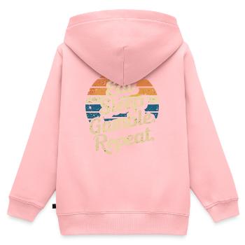 Casino Jeux de hasard Casino Las Vegas Joueurs - Sweat Premium à capuche zippé enfant bio - rose - Dos - AI Model Kid Female (0cm)