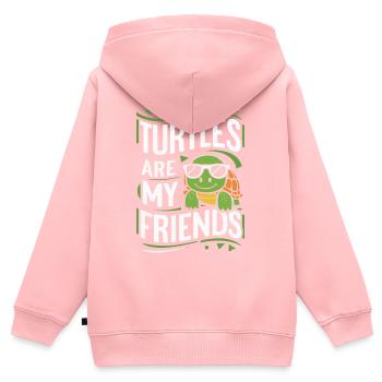Grenouille Crapaud - Sweat Premium à capuche zippé enfant bio - rose - Dos - AI Model Kid Female (0cm)