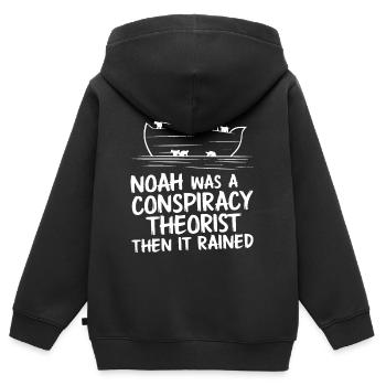 Conspiracy theorist conspiracy theory - Kids Premium Organic Zip-up Hoodie - black - Back - AI Model Kid Male (0cm)