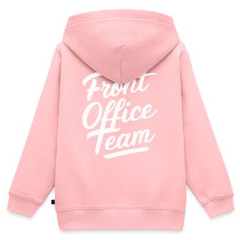 Secrétaire de l’école de réception - Sweat Premium à capuche zippé enfant bio - rose - Dos - AI Model Kid Female (0cm)