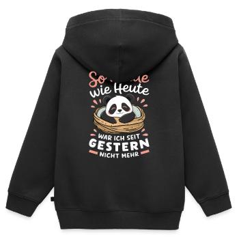 Panda Panda Ours Pandas - Sweat Premium à capuche zippé enfant bio - noir - Dos - AI Model Kid Male (0cm)