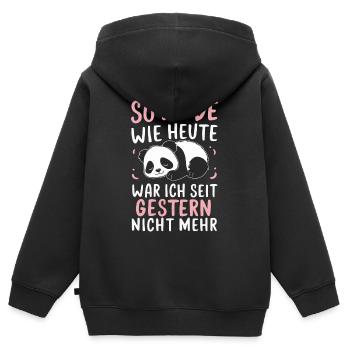 Panda Panda Ours Pandas - Sweat Premium à capuche zippé enfant bio - noir - Dos - AI Model Kid Male (0cm)