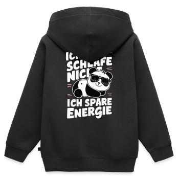 Panda Panda Ours Pandas - Sweat Premium à capuche zippé enfant bio - noir - Dos - AI Model Kid Male (0cm)
