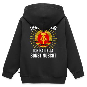 Allemagne de l’Est Est Est RDA Home Bloc de l’Est - Sweat Premium à capuche zippé enfant bio - noir - Dos - AI Model Kid Male (0cm)