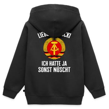 Allemagne de l’Est Est Est RDA Home Bloc de l’Est - Sweat Premium à capuche zippé enfant bio - noir - Dos - AI Model Kid Male (0cm)