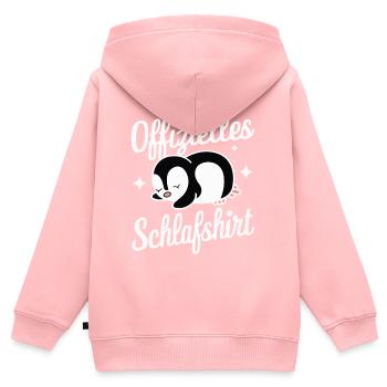 Pingouin, petits pingouins, manchot empereur - Sweat Premium à capuche zippé enfant bio - rose - Dos - AI Model Kid Female (0cm)