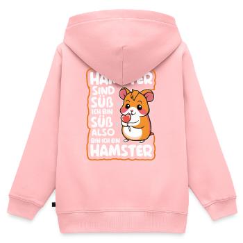Hamster Goldhamster Zwerghamster - Kinder Premium Organic Zip Hoodie - Rosa - Hinten - AI Model Kid Female (0cm)