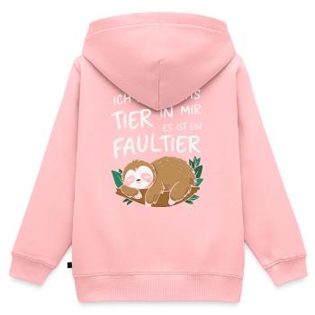 Faultier Faultiere Tier Schlafen Faul - Kinder Premium Organic Zip Hoodie - Rosa - Hinten - AI Model Kid Female (0cm)
