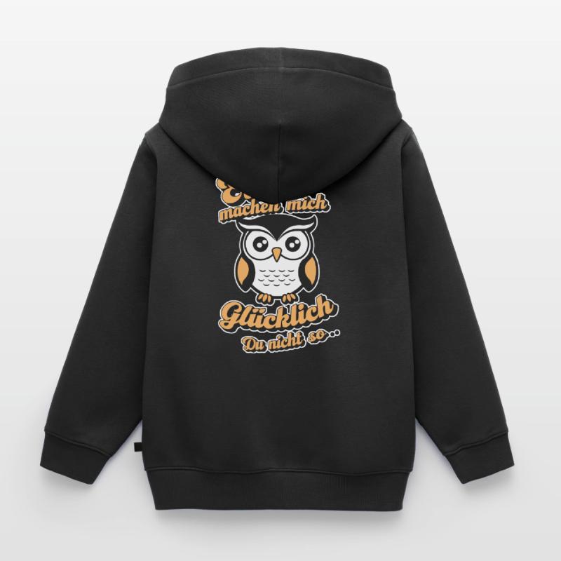 Nachteule Eule Eulen Vogel Kinder Premium Organic Zip Hoodie