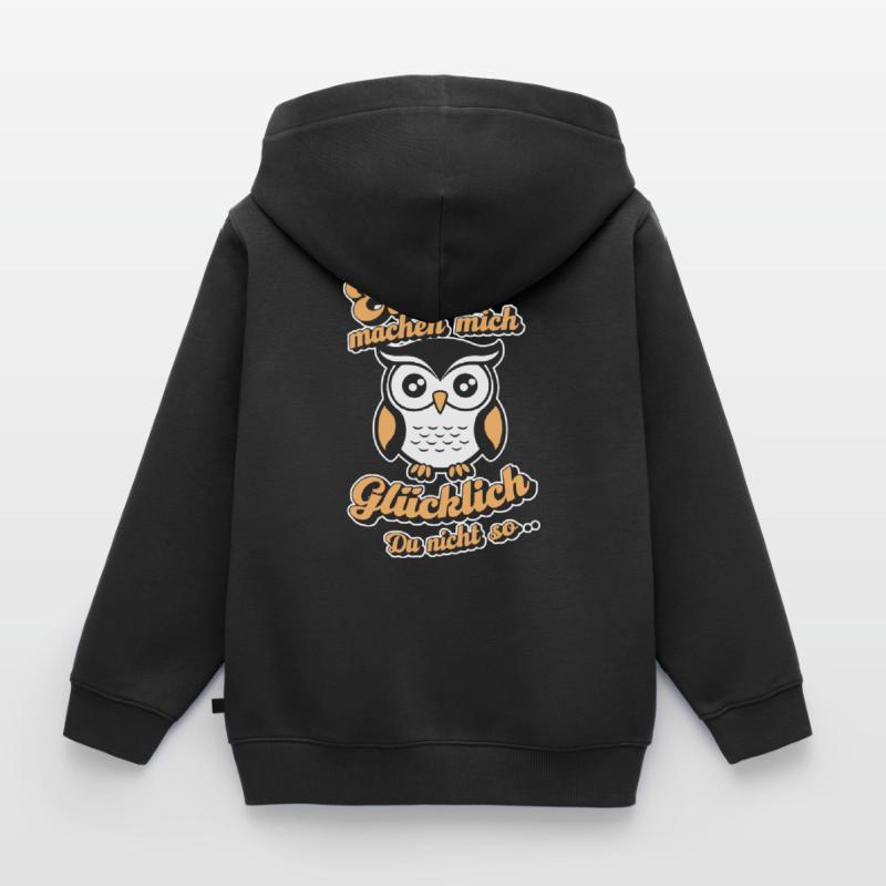 Nachteule Eule Eulen Vogel Kinder Premium Organic Zip Hoodie