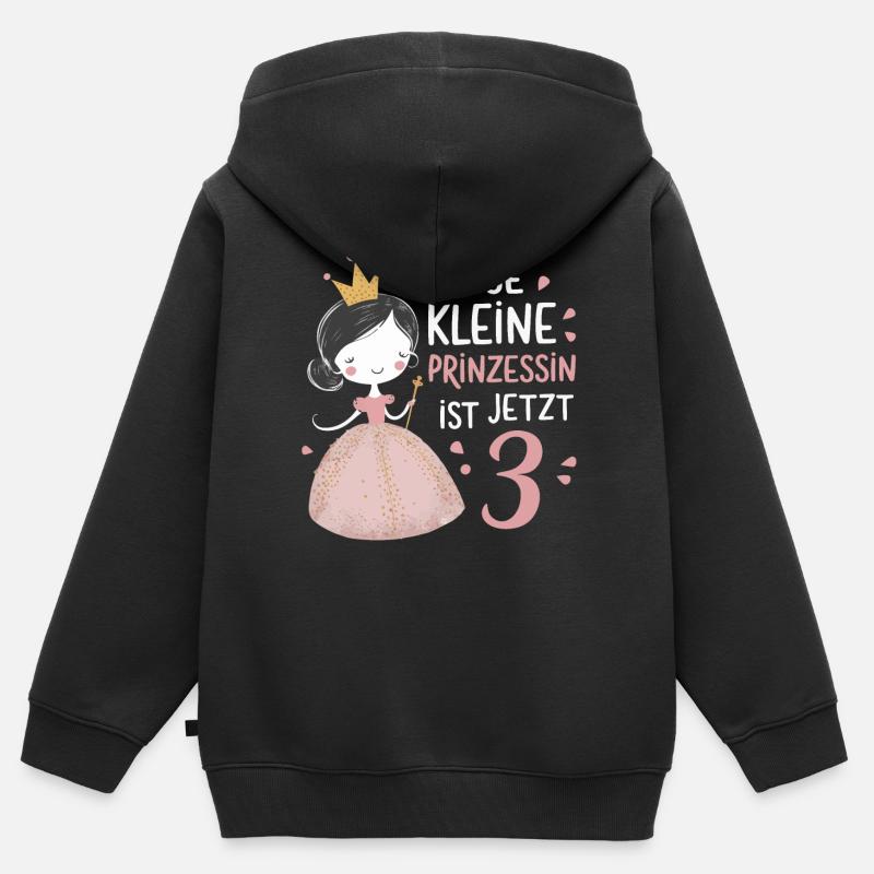 Cadeau d’anniversaire 3 ans Anniversaire garçon - Sweat Premium à capuche zippé enfant bio - noir