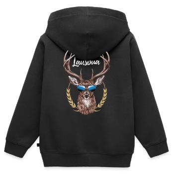 État libre de Bavière Bavarois - Sweat Premium à capuche zippé enfant bio - noir - Dos - AI Model Kid Male (0cm)