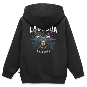 État libre de Bavière Bavarois - Sweat Premium à capuche zippé enfant bio - noir - Dos - AI Model Kid Male (0cm)