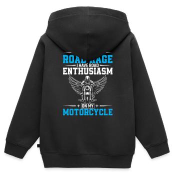 Ich habe keine Wut auf der Straße, ich habe Begeisterung auf der Straße - Kinder Premium Organic Zip Hoodie - Schwarz - Hinten - AI Model Kid Male (0cm)