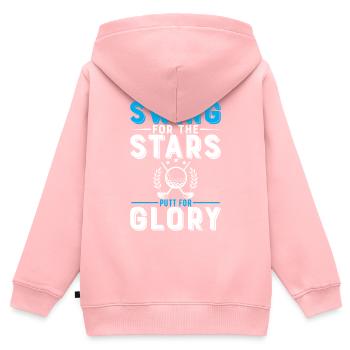 Swing For The Stars, Putt For Glory. - Kids Premium Organic Zip-up Hoodie - rose - Back - AI Model Kid Female (0cm)