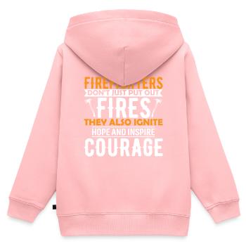 Firefighters don't just put out fires, they also i - Kids Premium Organic Zip-up Hoodie - rose - Back - AI Model Kid Female (0cm)