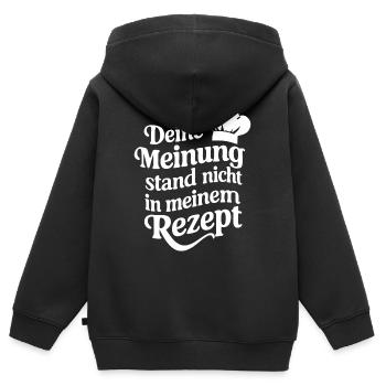 Chef Chef - Sweat Premium à capuche zippé enfant bio - noir - Dos - AI Model Kid Male (0cm)