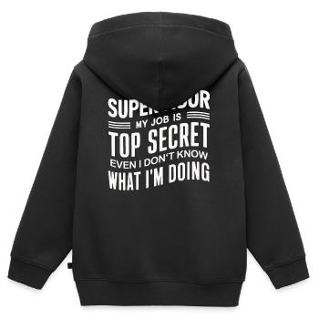 Supervisor Profession - Kids Premium Organic Zip-up Hoodie - black - Back - AI Model Kid Male (0cm)