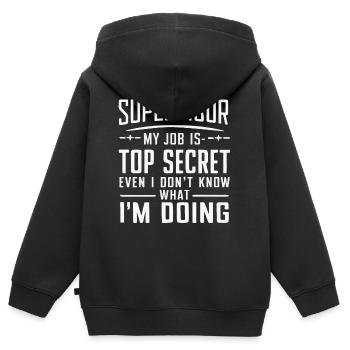 Supervisor Profession - Kids Premium Organic Zip-up Hoodie - black - Back - AI Model Kid Male (0cm)