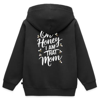 abeille abeille apicultrice abeille abeille - Sweat Premium à capuche zippé enfant bio - noir - Dos - AI Model Kid Male (0cm)