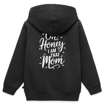 abeille abeille apicultrice abeille abeille - Sweat Premium à capuche zippé enfant bio - noir - Dos - AI Model Kid Male (0cm)