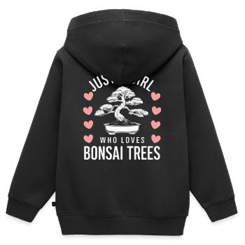 Bonsai Baum Japanisch Bonsai - Kinder Premium Organic Zip Hoodie - Schwarz - Hinten - AI Model Kid Male (0cm)
