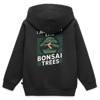 Bonsai Baum Japanisch Bonsai - Kinder Premium Organic Zip Hoodie - Schwarz - Hinten - AI Model Kid Male (0cm)