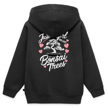 Bonsai Baum Japanisch Bonsai - Kinder Premium Organic Zip Hoodie - Schwarz - Hinten - AI Model Kid Male (0cm)