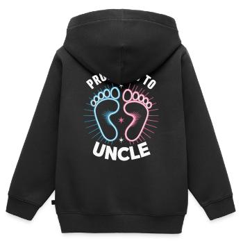 Oncle Fmilie Grand-oncle Oncle - Sweat Premium à capuche zippé enfant bio - noir - Dos - AI Model Kid Male (0cm)