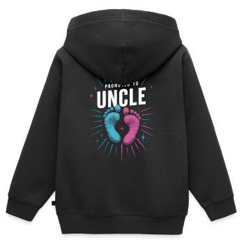 Oncle Fmilie Grand-oncle Oncle - Sweat Premium à capuche zippé enfant bio - noir - Dos - AI Model Kid Male (0cm)