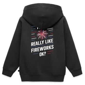 Pyrotechnie Feux d’artifice Pyrotechnie - Sweat Premium à capuche zippé enfant bio - noir - Dos - AI Model Kid Male (0cm)