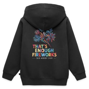 Pyrotechnie Feux d’artifice Pyrotechnie - Sweat Premium à capuche zippé enfant bio - noir - Dos - AI Model Kid Male (0cm)