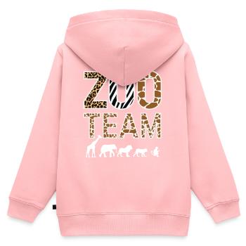 Zoo Tiere Zookeeper - Kinder Premium Organic Zip Hoodie - Rosa - Hinten - AI Model Kid Female (0cm)