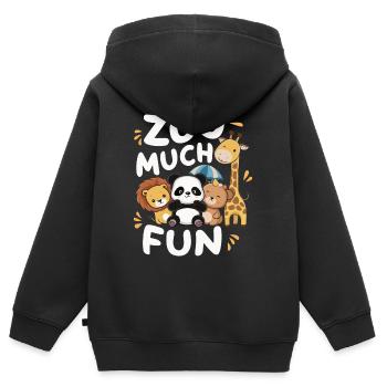 Animaux du zoo Gardien de zoo - Sweat Premium à capuche zippé enfant bio - noir - Dos - AI Model Kid Male (0cm)