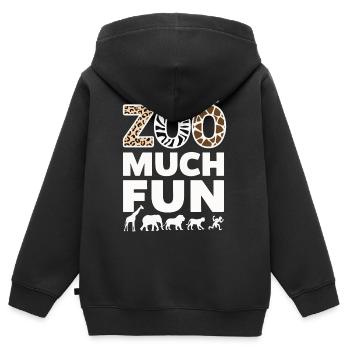Animaux du zoo Gardien de zoo - Sweat Premium à capuche zippé enfant bio - noir - Dos - AI Model Kid Male (0cm)
