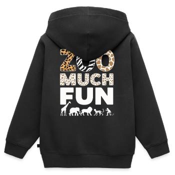 Animaux du zoo Gardien de zoo - Sweat Premium à capuche zippé enfant bio - noir - Dos - AI Model Kid Male (0cm)