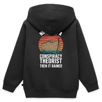 Conspiracy theorist Conspiracy theory - Kids Premium Organic Zip-up Hoodie - black - Back - AI Model Kid Male (0cm)