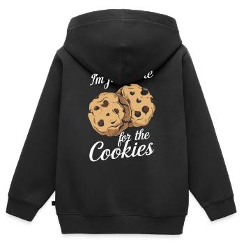 Cookies Cookie Keks Kekse Schokolade - Kinder Premium Organic Zip Hoodie - Schwarz - Hinten - AI Model Kid Male (0cm)