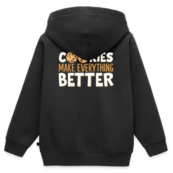 Cookies Cookie Biscuits Biscuits Chocolate - Kids Premium Organic Zip-up Hoodie - black - Back - AI Model Kid Male (0cm)