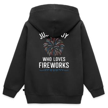 Pyrotechnie Feux d’artifice Pyrotechnie - Sweat Premium à capuche zippé enfant bio - noir - Dos - AI Model Kid Male (0cm)
