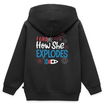 Pyrotechniker Feuerwerk Pyrotechnik - Kinder Premium Organic Zip Hoodie - Schwarz - Hinten - AI Model Kid Male (0cm)