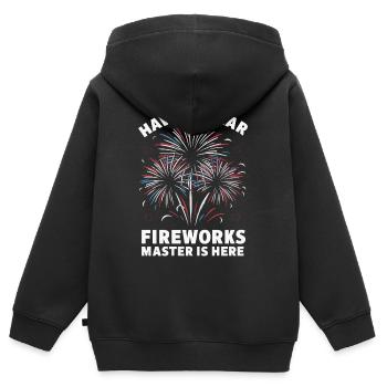Pyrotechniker Feuerwerk Pyrotechnik - Kinder Premium Organic Zip Hoodie - Schwarz - Hinten - AI Model Kid Male (0cm)