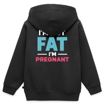 Grossesse Grossesse Accouchement - Sweat Premium à capuche zippé enfant bio - noir - Dos - AI Model Kid Male (0cm)