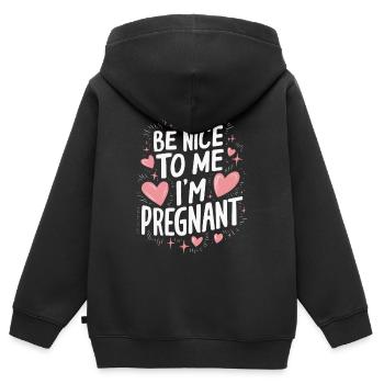 Grossesse Grossesse Accouchement - Sweat Premium à capuche zippé enfant bio - noir - Dos - AI Model Kid Male (0cm)